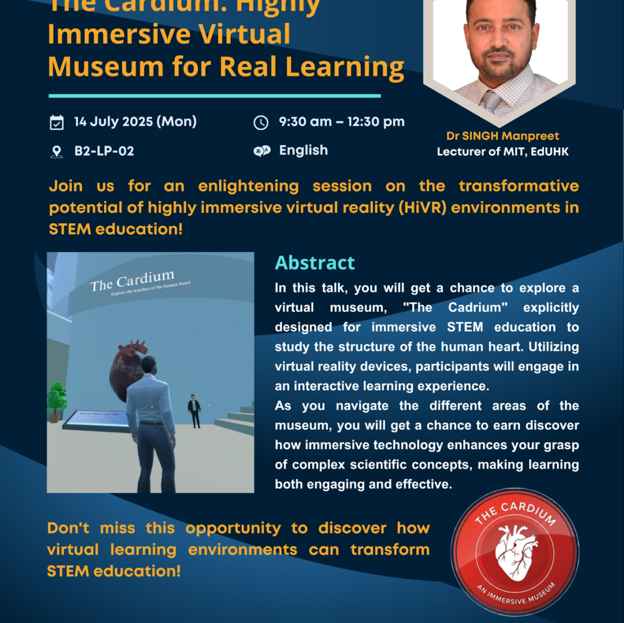 The Cardium: Highly Immersive Virtual Museum for Real Learning poster