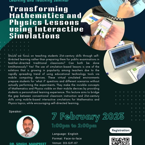 Transforming Mathematics and Physics Lessons using Interactive Simulations poster