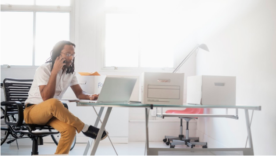 Team member working in an office