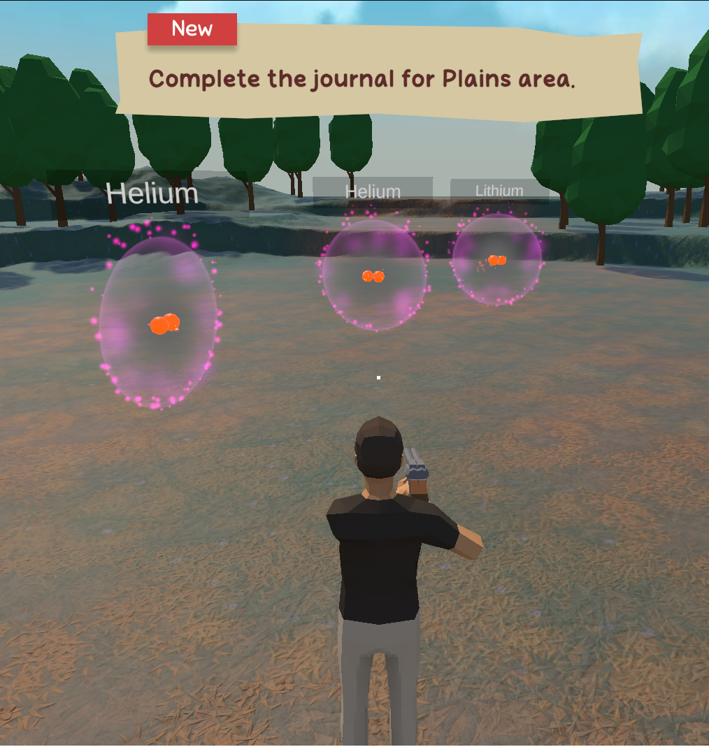 Assessment activity with atom models in the plains area