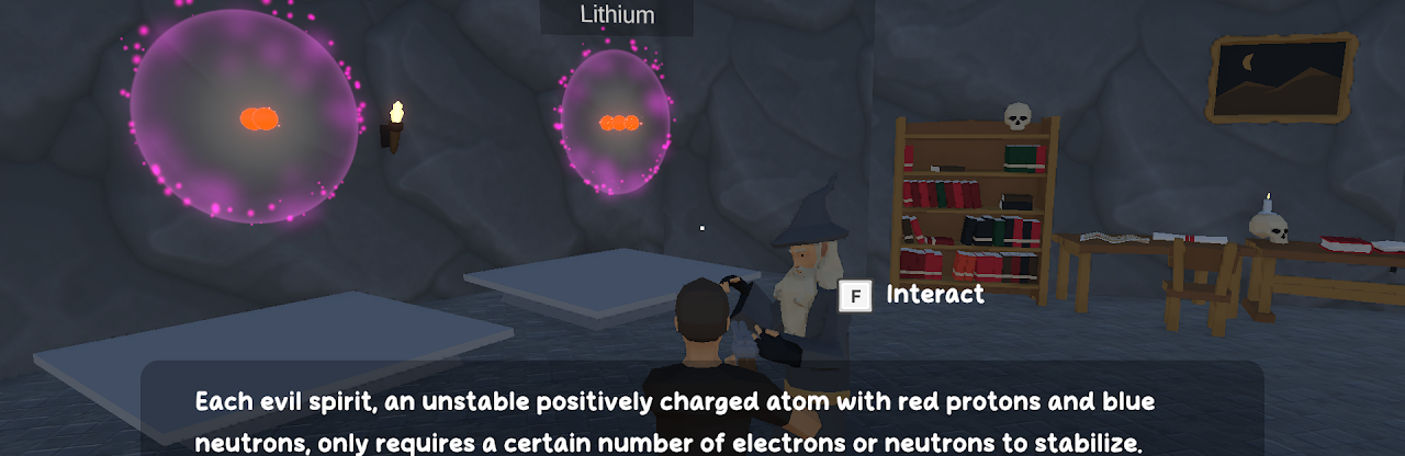 Wizard explains evil spirits and unstable atoms in Atomic Shadows