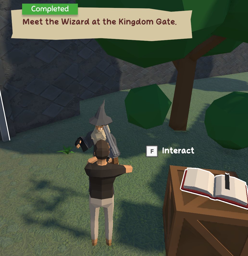 Quest interaction with the wizard in Atomic Shadows