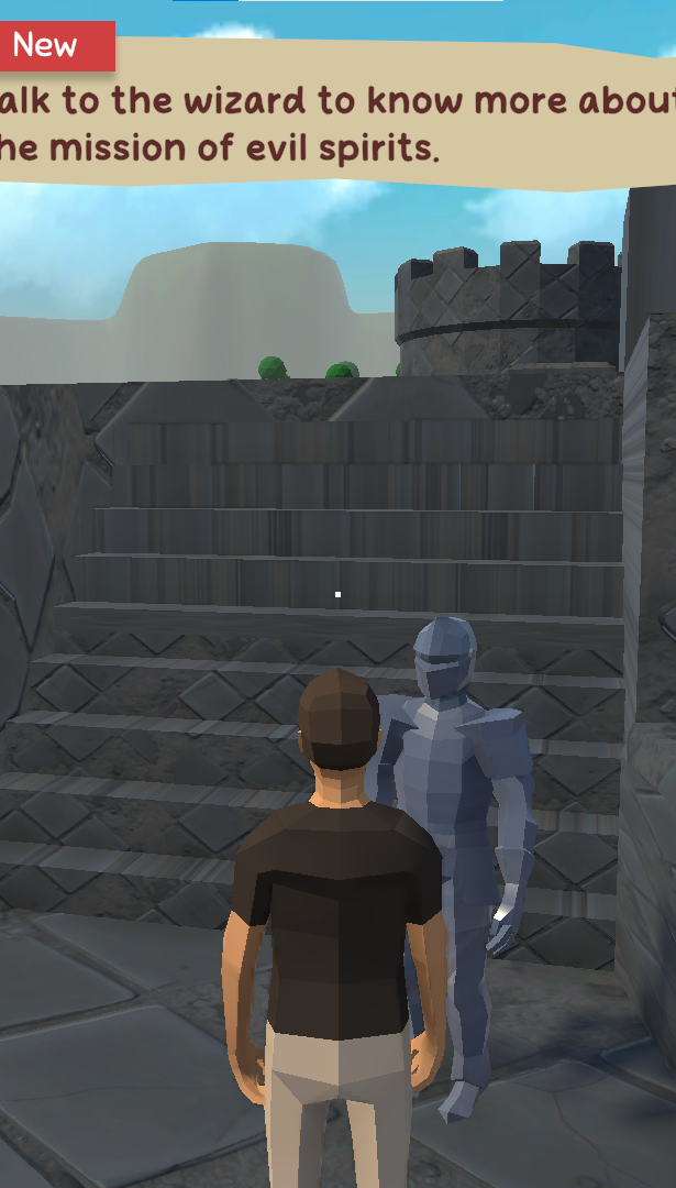 A learner meets a knight in the Atomic Shadows kingdom